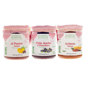 Patricia Quintana Mexican Marinade Sampler - Includes Achiote, Al Pastor, Chile Ancho & Plum (16 Oz, 3-Pack)