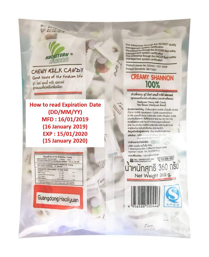 WitnyStore Haoliyuan Taro Flavor Milk Candy, Soft Chewy, 100 Pieces (13.4 oz) - Sweet Treats for Candy Lovers