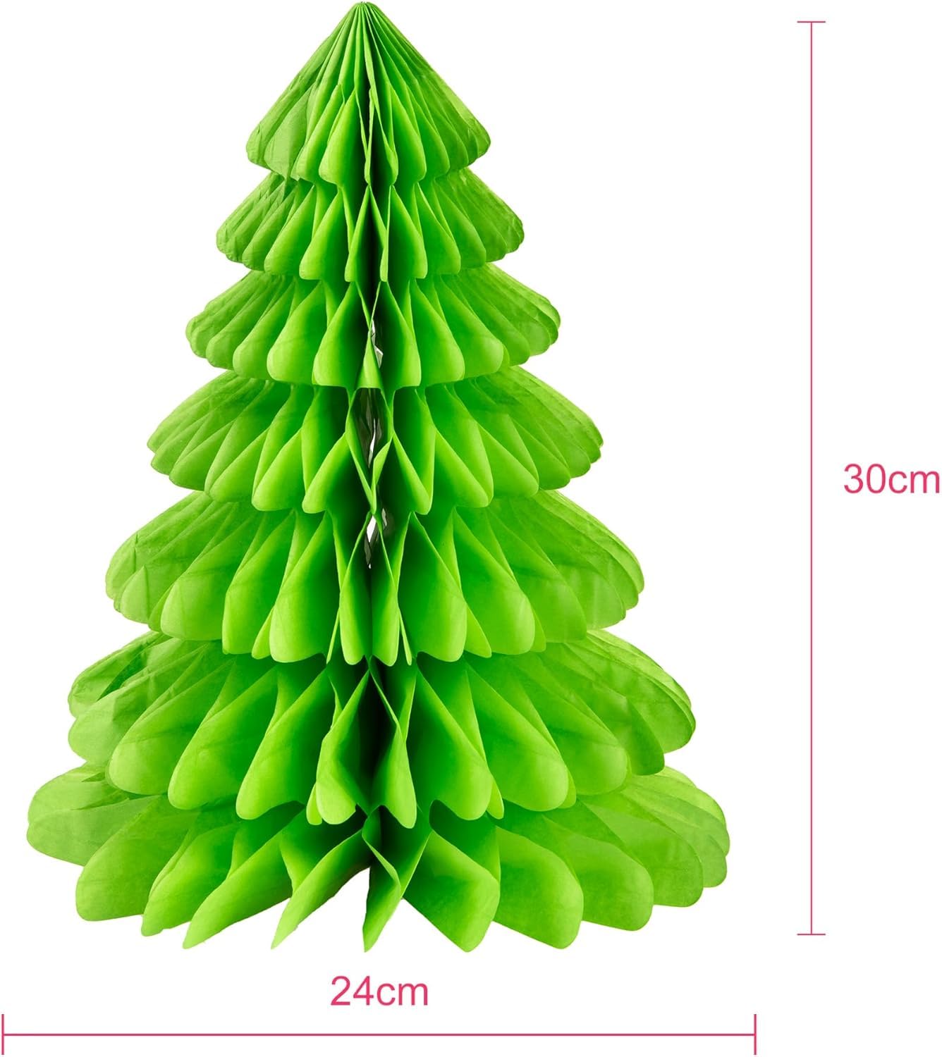 Unique Christmas Tree Honeycomb Centerpiece-12 | Green | 1 Pc Party Decoration, 12'', Multicolor