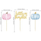Gyufise 24Pcs Little Pumpkin Cupcake Toppers Blue Pink Pumpkin Cake Toppers Gender Reveal Cake Decorations For Thanksgiving Birt