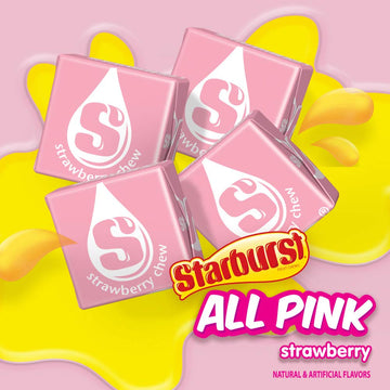 Starburst All Pink Chewy Candy Bulk Pack, 24 Full Size Packs, All Pink Bulk Box