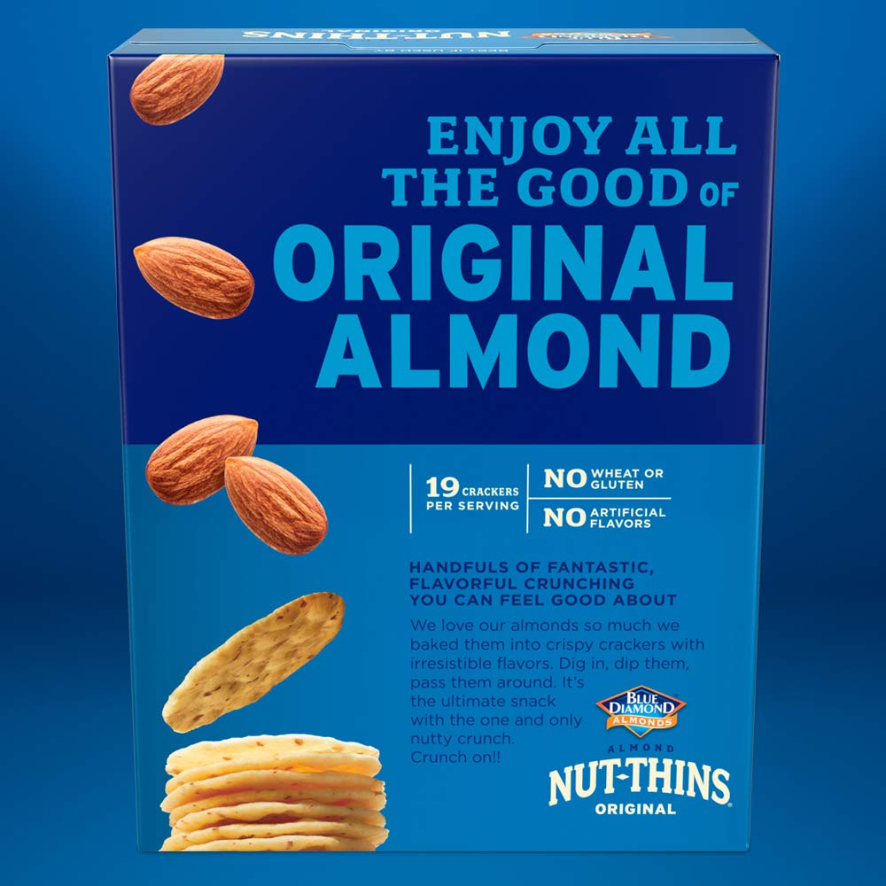 Blue Diamond Almonds, Original Almond Nut Thins Crackers, 4.25oz