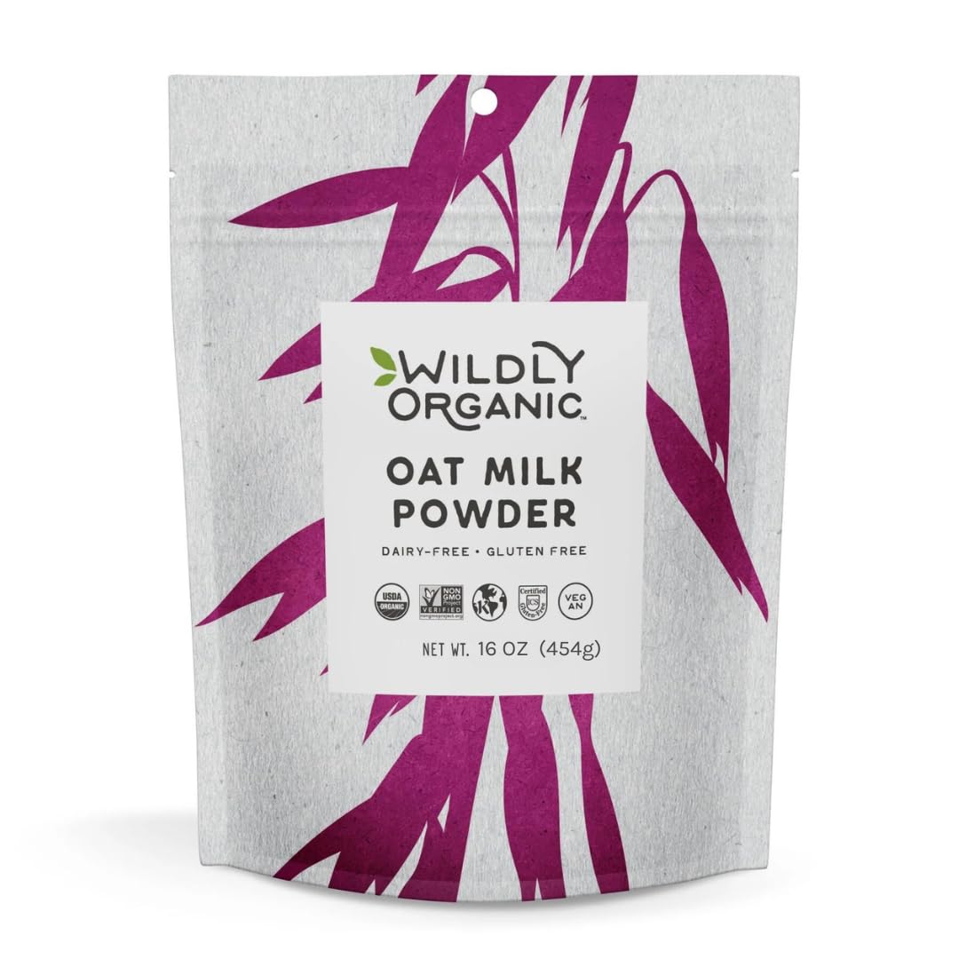 Wildly Organic Oat Milk Powder, 16 Oz, 1 lb Bag - Organic, Dairy-Free, Lactose-Free, Vegan, Gluten-Free, Plant-Bassed, Resealabl