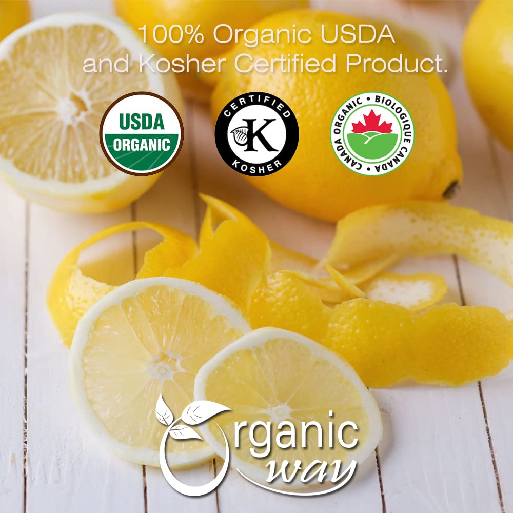 Organic Way Dried Lemon Peel Cut & Sifted - Organic, Vegan, Non-GMO, Gluten-Free, 1 LBS, USDA Certified, Origin: India
