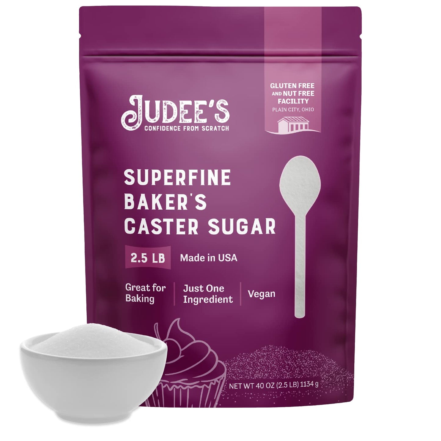 Judee'S Superfine Caster Sugar - 2.5 Lbs - Delicious And 100% Gluten-Free - Bakers Sugar For Homemade Treats, Baked Goods, And T