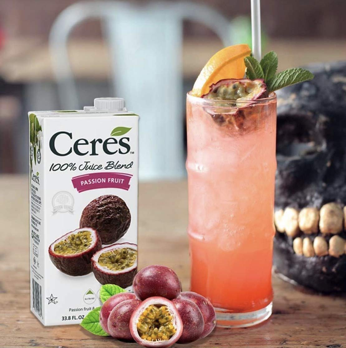 Ceres 100% All Natural Pure Fruit Juice Blend, Passion Fruit - Gluten Free, Rich In Vitamin C, No Added Sugar Or Preservatives, Cholesterol Free - 33.8 Fl Oz (24)