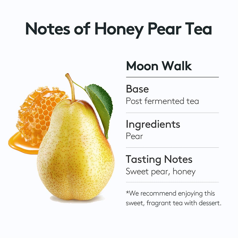 Osulloc Moon Walk Tea (Korean Pear Flavor) | Sweet Fruit Tea | 20 Pyramid Tea Bags, 1.76Oz