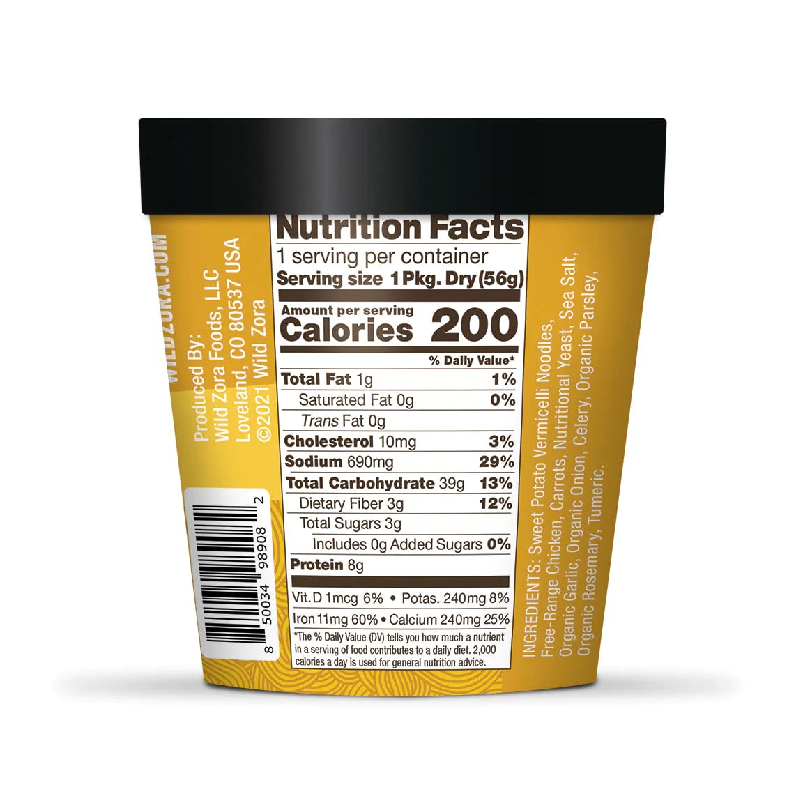 Wild Zora Vermicelli Noodle Soup - Instant Cup Of Soup Snack W/Sweet Potato Glass Noodles, Gluten Free Soup Made W/Real And Trad