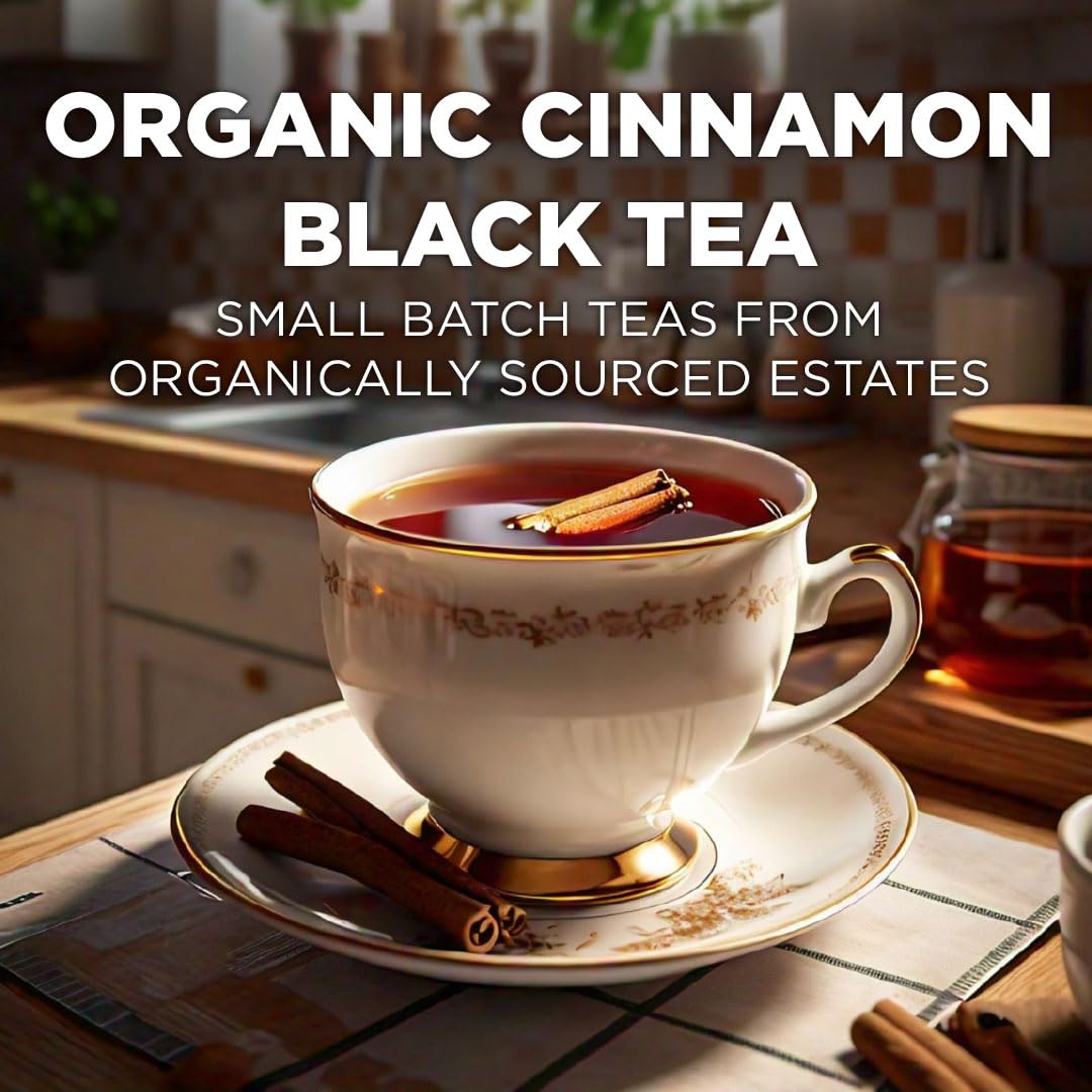 Mauds Cinnamon Organic Black Tea Pods  22ct | Cinn-Fully Cinnamon Tea | Hot Cinnamon Spice Tea | Solar Energy Produced Recyclable Single Serve Tea Pods Compatible with Keurig K-Cup malt-inspired
