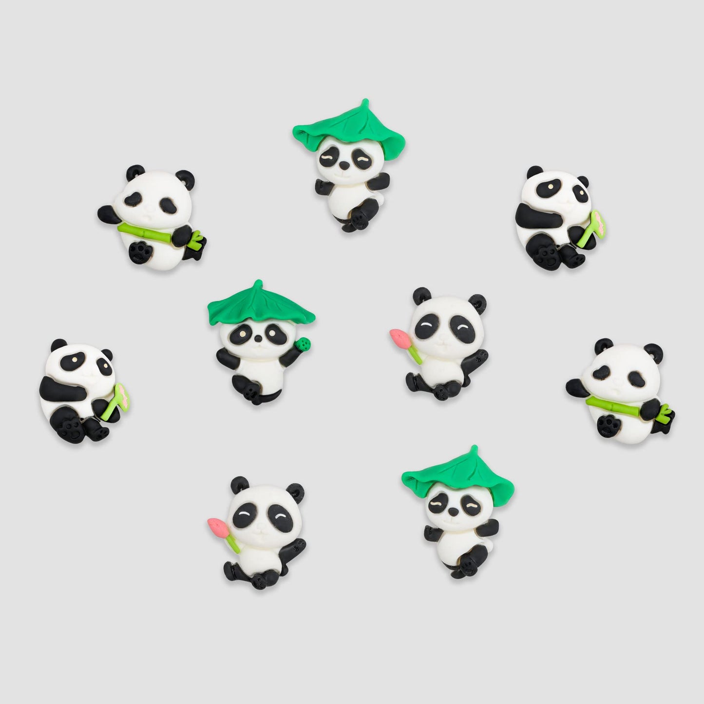 Gyufise 25Pcs Panda Cupcake Toppers Glitter Green Bamboo Cupcake Picks Cute Animal Bear Cake Decorations Baby Shower Kids Birthd