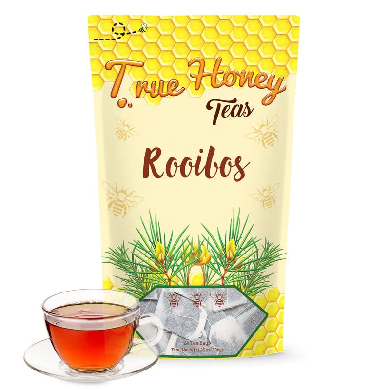 True Honey Teas Rooibos Tea Bags - Decaf Herbal Tea - 24 Count Sachets - All Natural, Caffeine Free