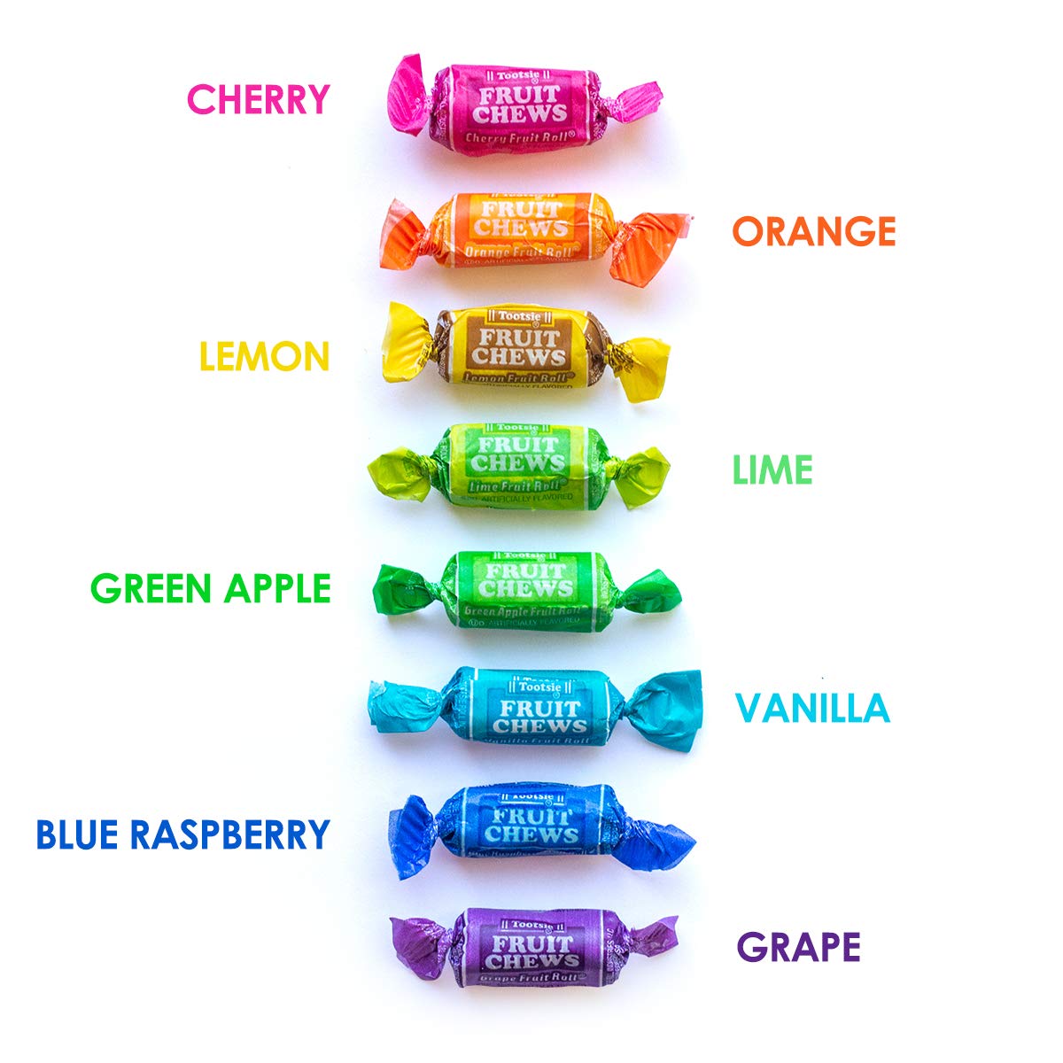 Tootsie Roll Fruit Chews Mega Mix - 8 Flavors, 4 lb Bag, Gluten-Free, Multicolor, 275 Pieces