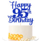 Kaoenla 95th Birthday Cake Topper, Blue, Cheers to 95 Years, Model DDY-695-13-706-75