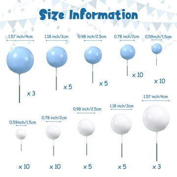 66 Pieces Mini Balloon Cake Topper Cake Decorations Balls Faux Pearl Balls Cake Picks Diy Cake Insert Topper Baking Decoration F
