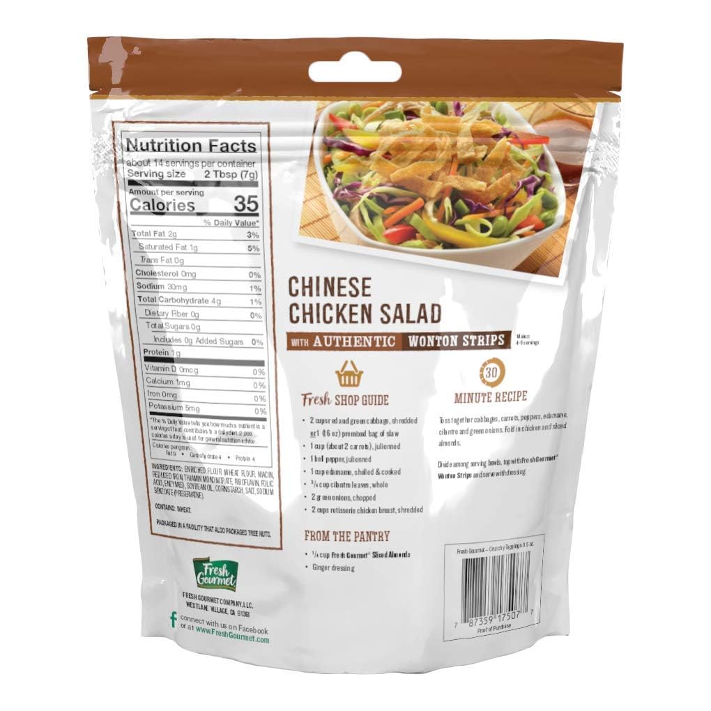 Fresh Gourmet Asian-Inspired Variety Pack - Includes Garlic Ginger Wonton Strips And Asian Fusion Crunch, 3.5 Oz Each Perfect Fo