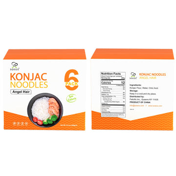 Soeos Konjac Noodles, Angel Hair Pasta, Low Calorie, Low Carb, Keto And Paleo Friendly Shirataki Noodle, Gluten-Free, Fat Free,