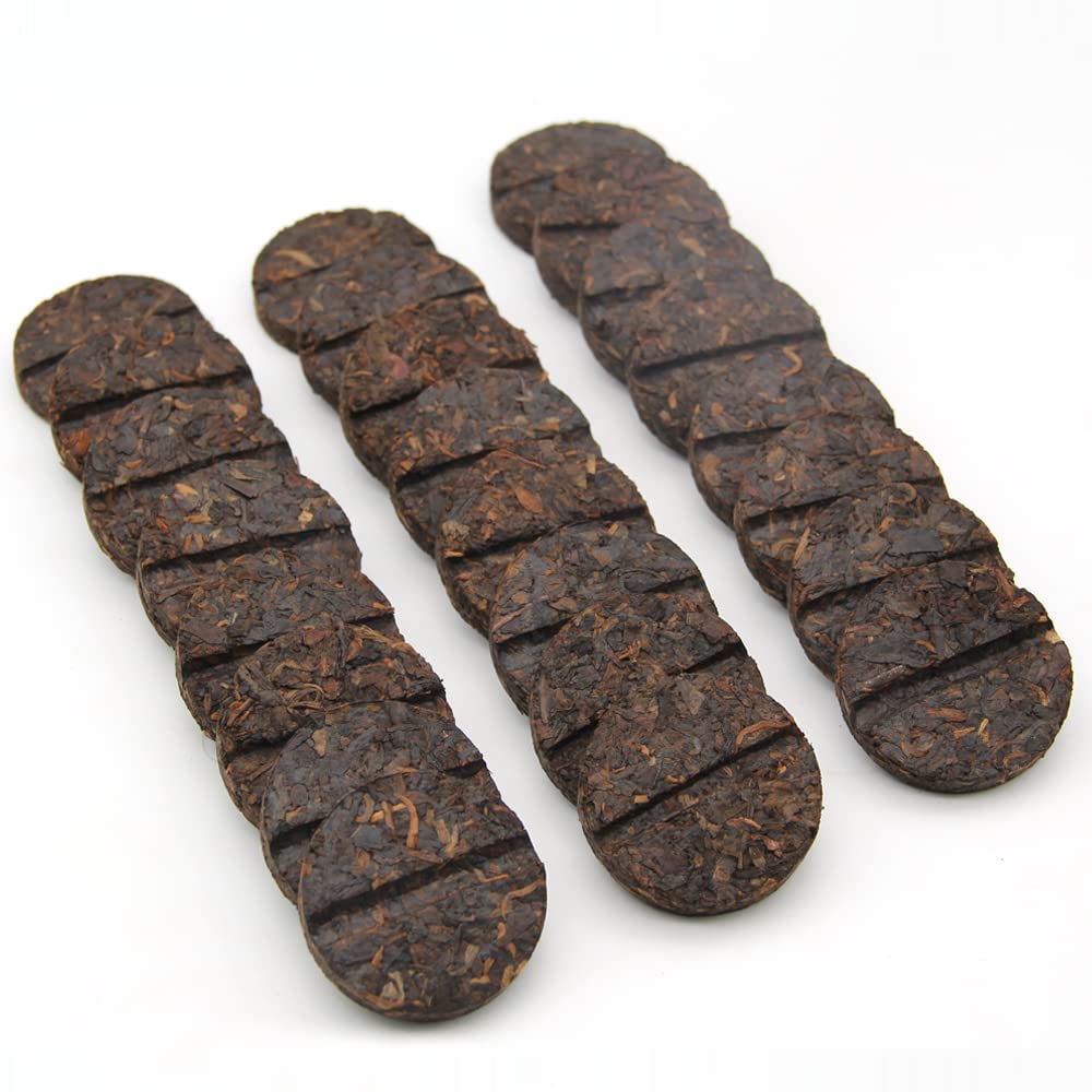LWXLJMJZC Pu-erh Tea Cake - Ripe Mini Cakes in Bamboo Leaf Tube - 200g/7.1 oz - Easily Divided - 96 Cups