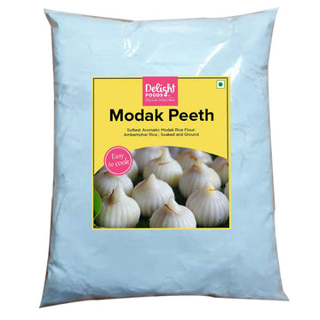 Delight Foods Aromatic Modak Peeth - Ambemohar Rice Flour - 400g (Soaked & Finely Ground) - for Softest Roti, Dosa, Modak