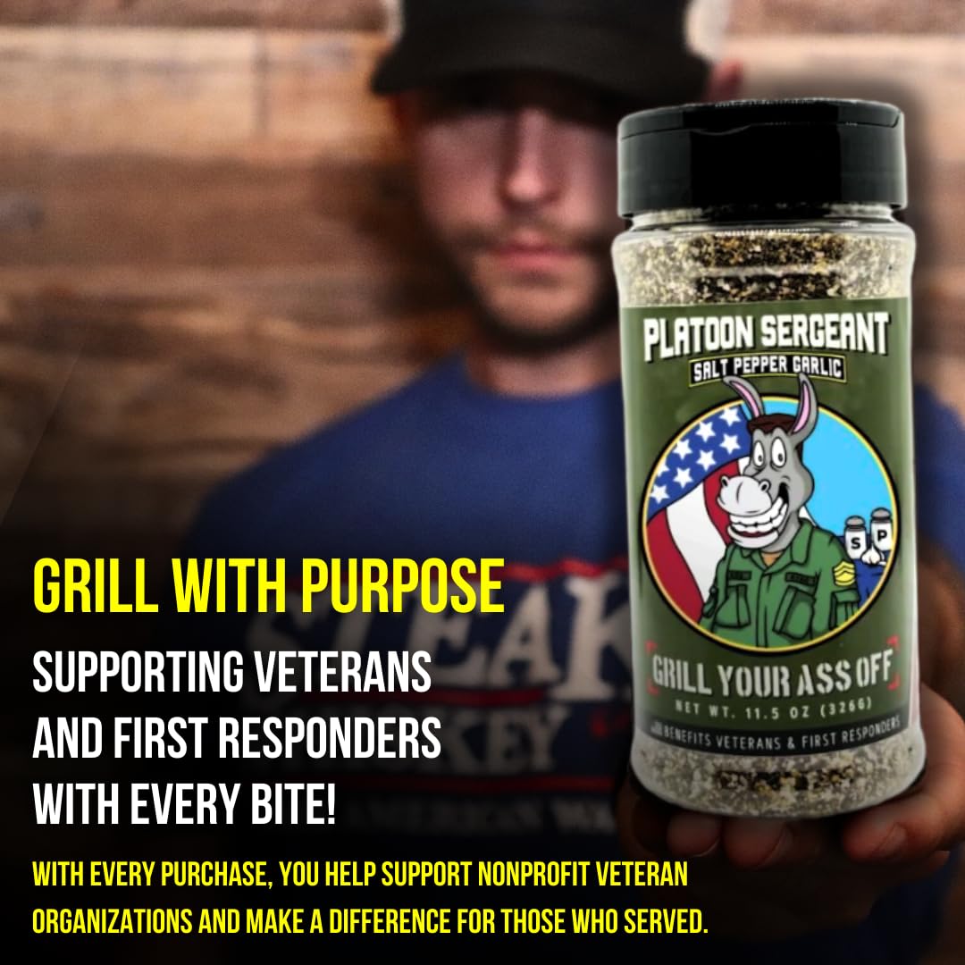 Gyao Psg Salt Pepper Garlic Seasoning - All-Natural Bbq Seasonings And Rubs For Beef, Steak, Burgers, Pork & Chicken - Msg & Glu