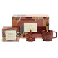 Tea Forte Frank Lloyd Wright 3-Piece Tea Gift Set with Sienna Stoneware Cup with Tea Tray and 10 Count Mini Presentation Box, 2 