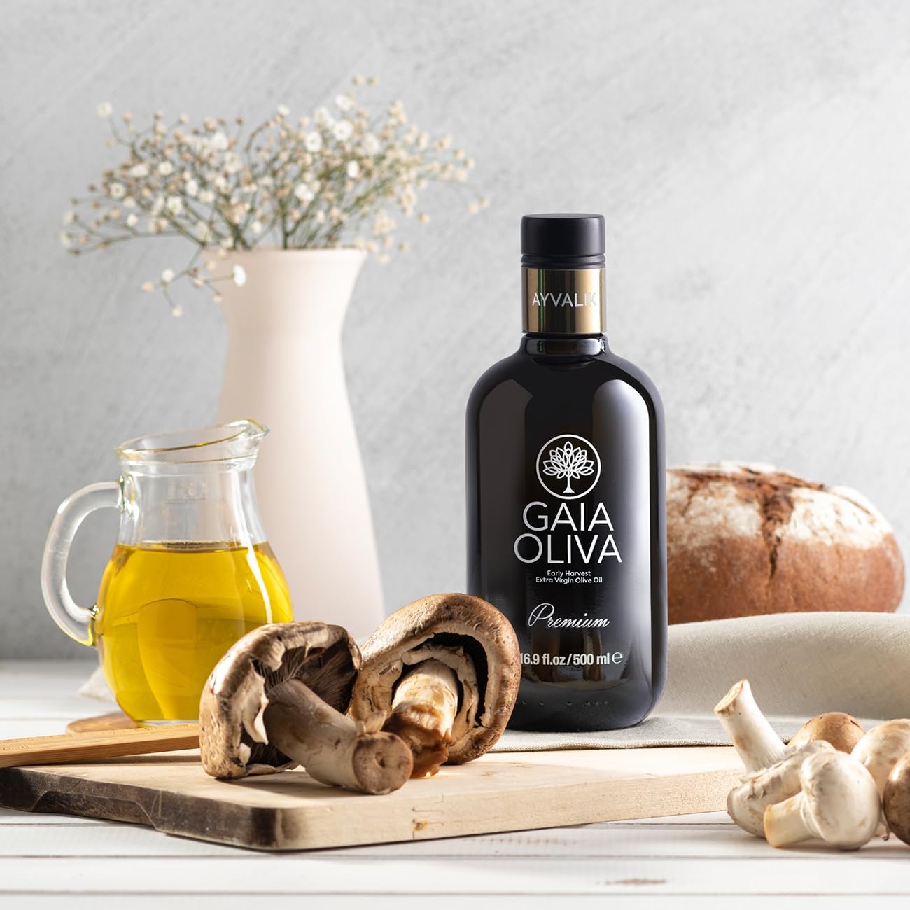 Gaia Oliva Cold Press Extra Virgin Olive Oil, Early Harvest Fruity Flavor Fresh Premium Olive Oil From Aegean Region, Aeite De O