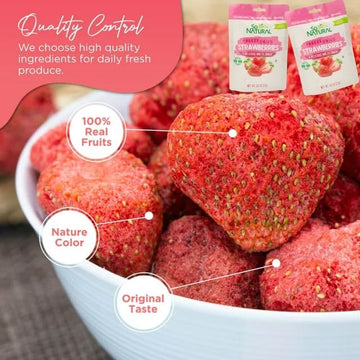 So Natural Freeze Dried Whole Strawberries 0.6 Oz, Non-Gmo, Gluten Free, Vegan, No Preservatives (12)