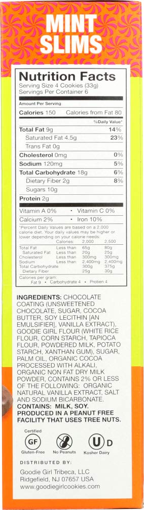 Gluten-Free Goodie Girl Cookie Mint Slims - Pack of 6 - (7 Ounce Boxes)
