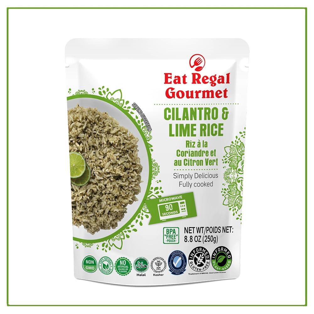 Eat Regal Cilantro & Lime Microwave Rice, 8.8oz Pack of 6 | Instant Ready Rice for Quick Meals & Easy Dinners