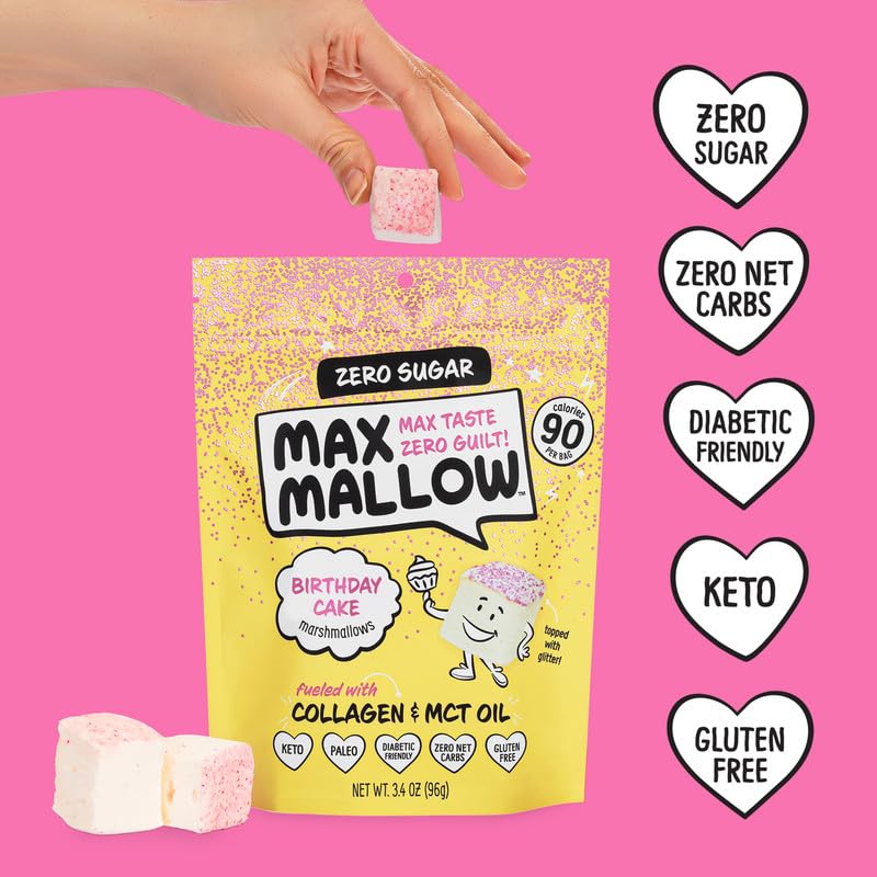 Know Brainer Max Mallow Variety Pack Guilt-Free & Zero Sugar Marshmallows - Low Carb, Zero Fat, Gluten-Free & Ketogenic Marshmal