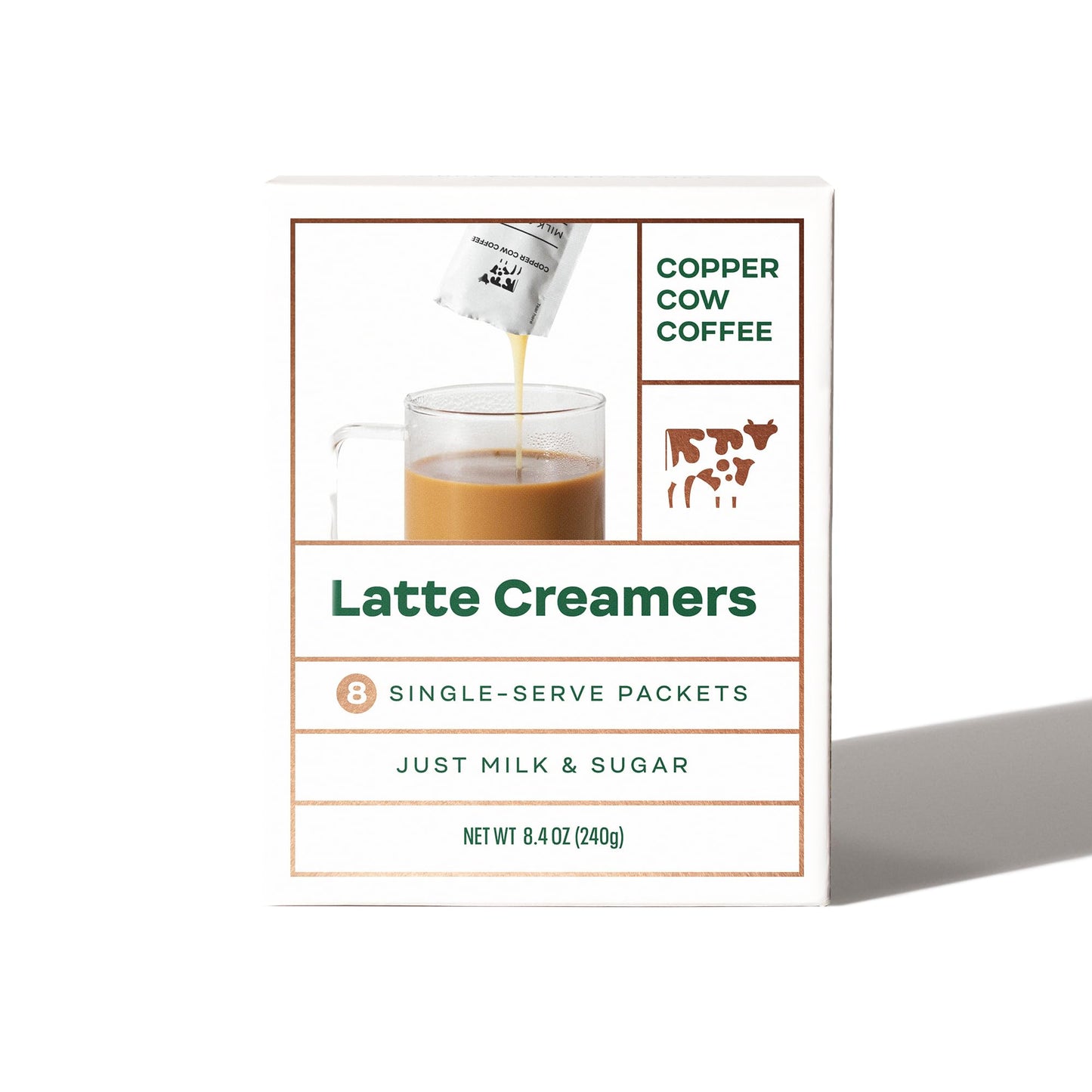Copper Cow Coffee California Sweetened Condensed Milk Creamers - Single-Serve and All-Natural Pre-Filled Packets - (8 Pack)