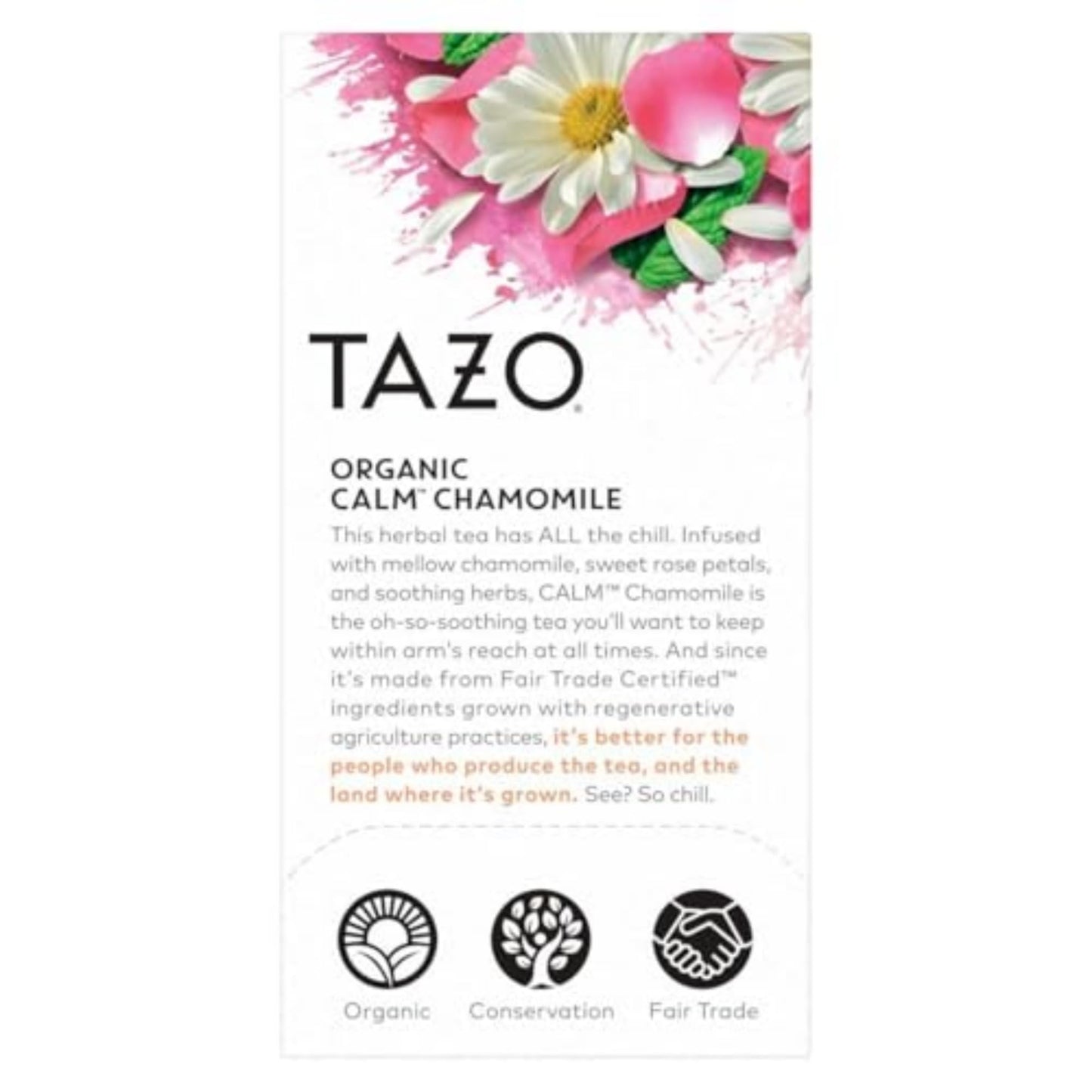 Tazo Tea - Herbal Tea Organic Calm Chamomile - Case Of 6-16 Bags