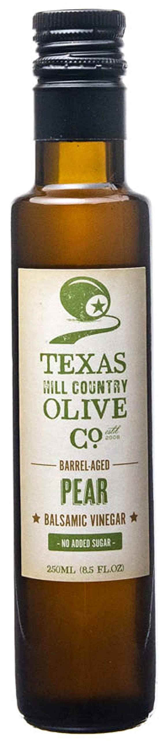 Texas Hill Country Olive Company Pear Balsamic Vinegar - Gourmet Barrel Aged - 8.45 Fl Oz - No Artificial Flavors or Added Sugar