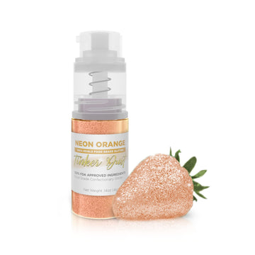 Tinker Dust - Neon Orange (4G 1X Mini Pump) Edible Glitter For Desserts, Beverages, Cupcakes, Cake Pops And Cookies By Bakell