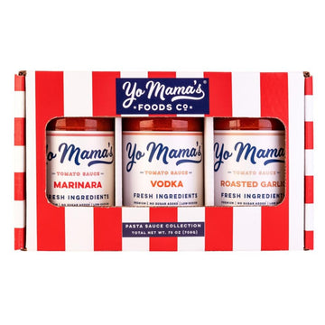 Yo Mama’s Foods Gourmet Keto Gift Set - Marinara, Vodka, Roasted Garlic Sauces - 1.56 lb (Pack of 3) - Low Sugar, Gluten-Free