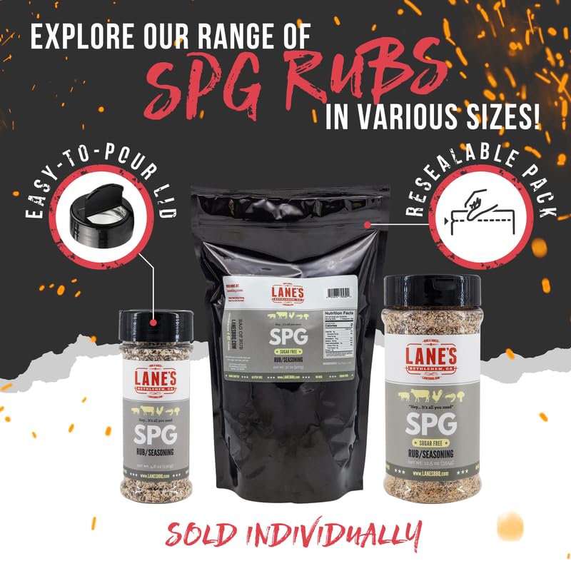 Lanes SPG Seasoning & Rub, All-Natural Salt Pepper Garlic, Gluten-Free, 4.6 Oz