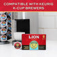 Lion Coffee Gold Roast Coffee Pods - Single-Serve Pods - Smooth Medium Roast - Arabica Coffee - Compatible With Single-Serve Bre