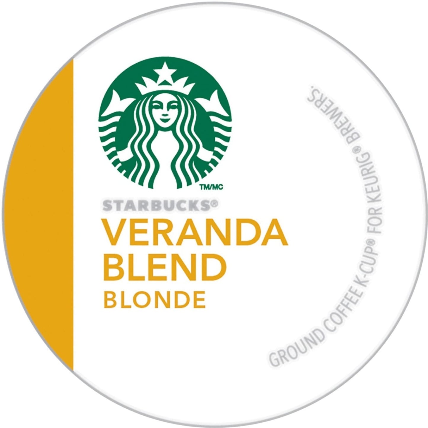 Starbucks K-Cup Coffee Pods  Starbucks Blonde Roast Coffee  Veranda Blend For Keurig Beverage Makers  100% Arabica  1 Box (24 Pods)