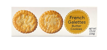 French Galettes Butter Cookies Made with French Cultured Butter, Snacking Food Dessert Treat 7.75oz/220g - Pack of 1