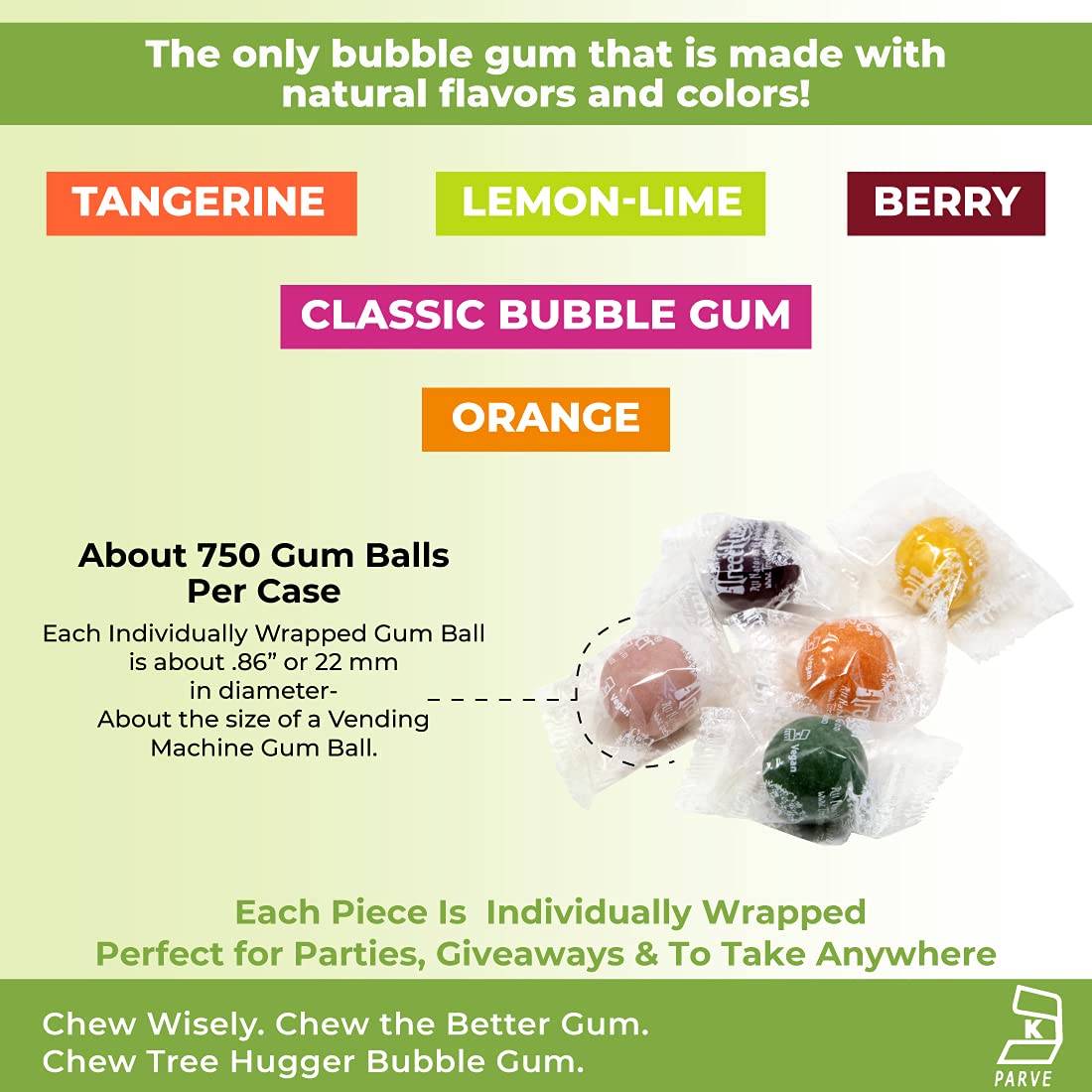 Tree Hugger Gum, Citrus Berry Mix, 750 Count