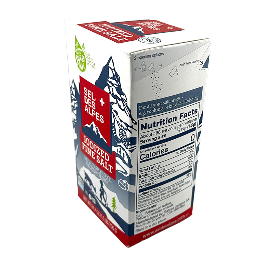 SEL DES ALPES IODIZED FINE SALT 24.7 OZ (1.5 LB) 700 G