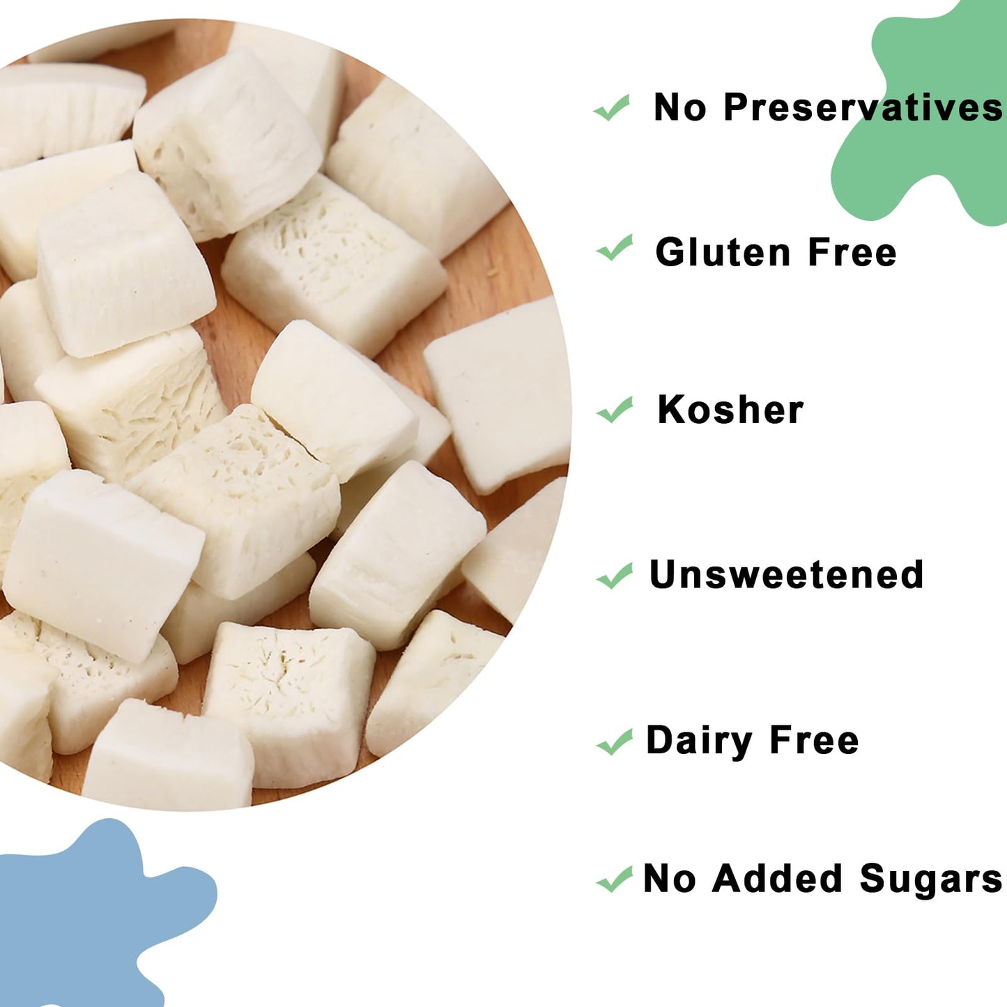 Dried Coconut Chunks 10oz Tropical Fruit Snack Unsweetened, No Artificial Colors or Flavors,In Resealable Bags