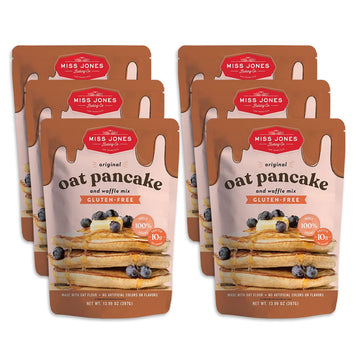 Miss Jones Baking Original Oat Pancake and Waffle Mix - Made with Oat Flour, Gluten Free, 10g of Protein, 100% Whole Grains,13.9