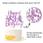 Kaoenla 3D Butterfly Cake Topper, Glitter Theme for 3rd Birthday, Purple Paper Decor