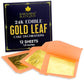 Edible Gold Leaf 24K By Barnabas Blattgold - Cake Decorations, Loose Gold Leaf Sheets For Cupcakes, 1.5 Inches, Book Of 12 Gold Foil Sheets