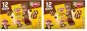 Keebler On-The-Go Fudge Stripes Cookies, 12 Count (Pack of 2)
