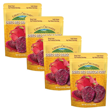 Liberty Orchard Organic Dried Red Dragon Fruit with fiber- Ideal for Recipes or a Nutritious fruit for Busy Lifestyle- Nutrient-
