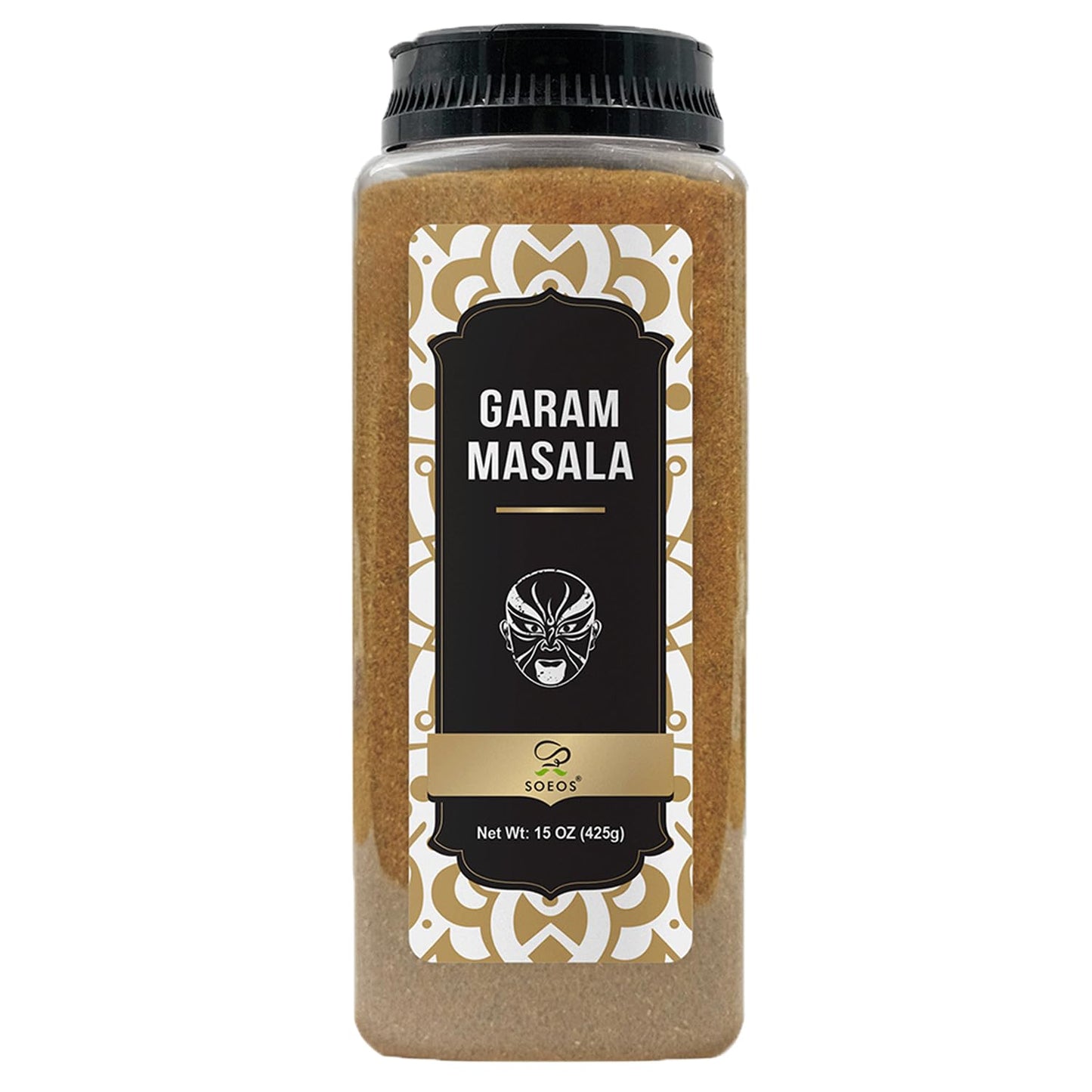 Soeos Garam Masala, 15 oz (425g), Garam Masala Powder, Indian 8-Spice Blend, Salt-No, Vegan, No Colors, Gluten Friendly, Non-GMO