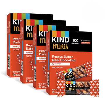 KIND Minis Healthy Snack Bar  Peanut Butter Dark Chocolate  3g Protein  Gluten Free Bars  0.7 OZ  (80 Count)