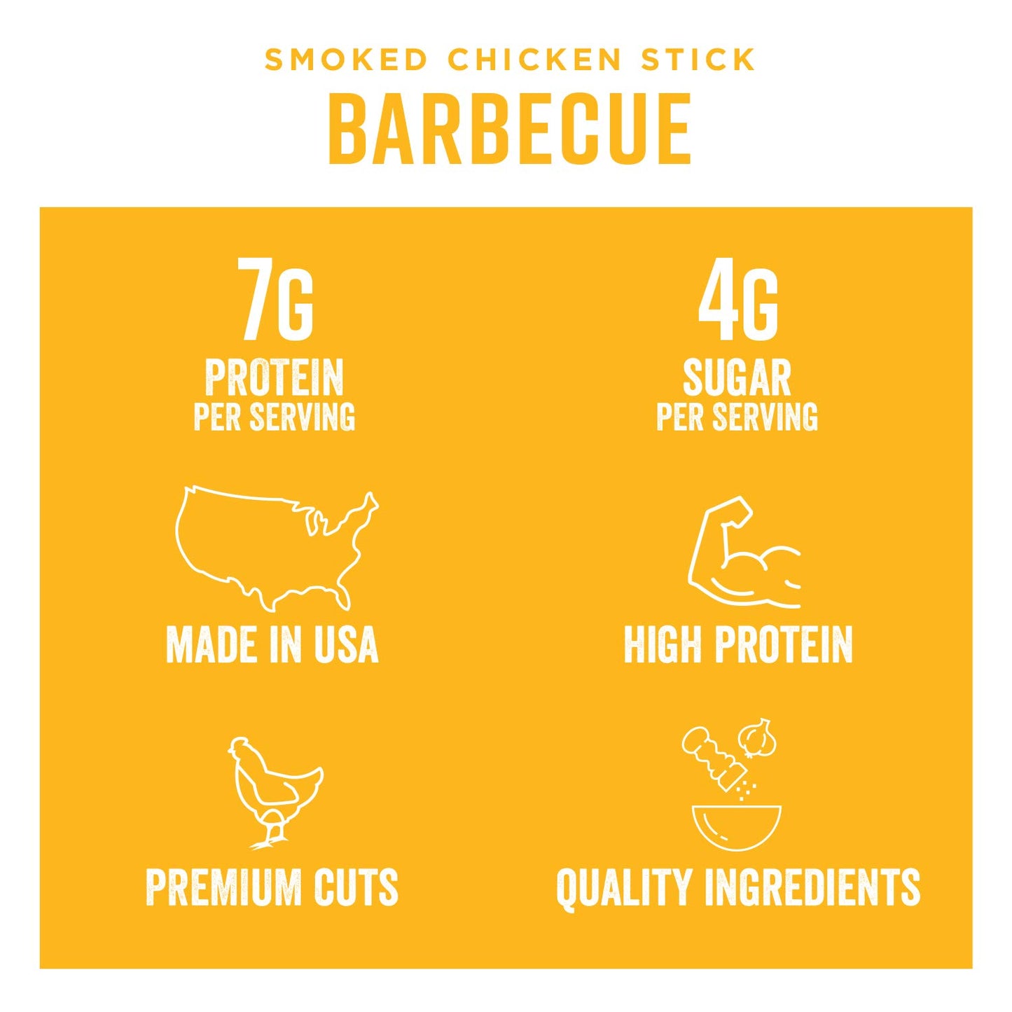 Chef 'S Cut Chicken Snack Sticks, Barbecue, High Protein Meat Snack, Individually Wrapped, 7G Protein And 60 Calories, Gluten Fr