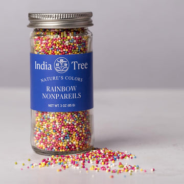 India Tree Nature's Colors Rainbow Nonpareils, 3.0 oz | Rainbow, Natural, Vegan, Red-3 Free, Top 9 Allergen-Free